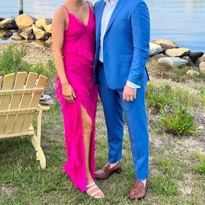 Pink Drapped Ruffle Maxi